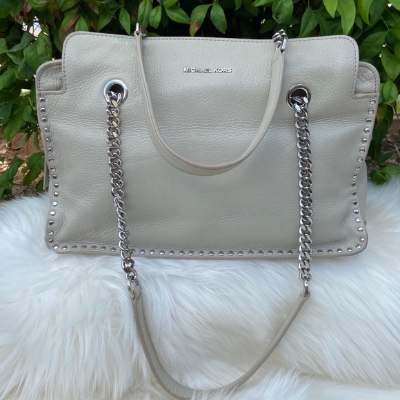 Michael Kors Handbags - Michael Kors Gray Astor Studded Shoulder bag